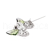 Alloy Crystal Rhinestone Butterfly Brooch Pins with Glitter Epoxy Resin for Clothes Backpack JEWB-T005-06-2