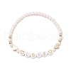 2Pcs 2 Styles Frosted Faceted Glass Beaded Stretch Bracelet Sets BJEW-JB10452-03-3