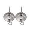 Anti-Tarnish 304 Stainless Steel Stud Earring Findings STAS-P370-02F-P-1