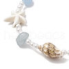 Round Shell Pearl Beaded Bracelets for Womwn BJEW-JB11860-4