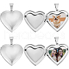Beebeecraft 4Pcs 316 Stainless Steel Locket Pendants STAS-BBC0005-07-1