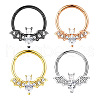 304 Stainless Steel Clear Cubic Zirconia Bat Hoop Cartilage Earrings WG1F324-04-5