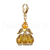 Angel Glass Beaded & Alloy Pendant Decorations HJEW-MZ00190-01-2