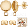 Beebeecraft 50Pcs Flat Round 304 Stainless Steel Stud Earrings Findings STAS-BBC0005-85B-1