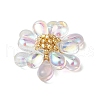 Teardrop Transparent Glass Pendants PALLOY-MZ00601-07-3