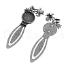 Tibetan Style Rose Flower Bookmark Cabochon Settings TIBE-S158-AS-NR-1