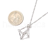 304 Stainless Steel Empty Macrame Pouch Pendant Singapore Chain Necklaces NJEW-JN05284-01-4