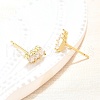 Clear Cubic Zirconia Triple Rectangle Stud Earrings EJEW-L234-083G-2