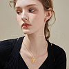 FIBLOOM 1Pc Stainless Steel Teardrop Pendant Necklaces NJEW-FI0001-61RG-6