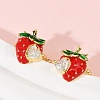 Strawberry Brass Micro Pave Clear Cubic Zirconia Cuff Earrings EJEW-F895-20G-3