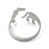 304 Stainless Steel Cuff Rings RJEW-G299-01P-3