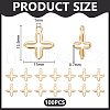 Unicraftale 100Pcs 201 Stainless Steel Tiny Cross Charms FIND-UN0003-99-3