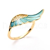 Brass Micro Pave Clear Cubic Zirconia Finger Rings RJEW-O046-03G-4