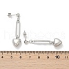 304 Stainless Steel Heart Dangle Stud Earrings EJEW-V004-01P-5