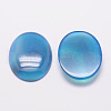 Dyed Oval Natural Blue Agate Cabochons G-K020-25x18mm-08-2