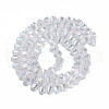 Electroplate Transparent Glass Beads Strands EGLA-N002-30-C08-3
