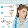 Beebeecraft 40Pcs 2 Styles 304 Stainless Steel Round Ball Post Stud Earring Findings STAS-BBC0004-79-2