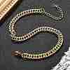 304 Stainless Steel Cuban Link Bracelets for Men Women BJEW-Q038-05G-3