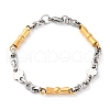 201 Stainless Steel Byzantine Chain Bracelets BJEW-B078-159GP-2