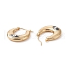 316 Stainless Steel Hoop Earrings EJEW-I282-01B-01G-3