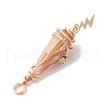 3Pcs 3 Styles Electroplated Natural Quartz Crystal Copper Wire Wrapped Pendants PALLOY-JF02586-07-4