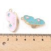 Alloy Pearl Pink and Sky Blue Enamel Split Pendants PALLOY-V006-03C-G-3
