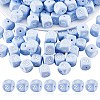 20Pcs Blue Cube Letter Silicone Beads 12x12x12mm Square Dice Alphabet Beads with 2mm Hole Spacer Loose Letter Beads for Bracelet Necklace Jewelry Making JX434Z-1