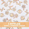 DICOSMETIC 60Pcs 3 Styles Summer Theme Alloy Crystal Rhinestone Connector Charms ALRI-DC0001-02-3