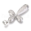 Brass Micro Pave Clear Cubic Zirconia Pendants ZIRC-O038-09P-3