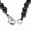 Dyed Natural Black Agate Pendant Necklaces NJEW-T006-06-4