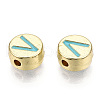 Alloy Enamel Beads ENAM-S122-029V-A-RS-2