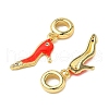 Brass Micro Pave Clear Cubic Zirconia European Dangle Charms KK-K293-52G-2