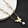 304 Stainless Steel Butterfly Link Bracelets BJEW-C098-01A-G-2