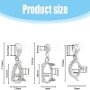 DICOSMETIC 3Pcs 3 Styles Rhodium Plated 925 Sterling Silver Pendant Cabochon Open Back Settings STER-DC0001-23-2