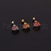 Peach Brass Micro Pave Cubic Zirconia Cartilage Earrings for Women WG9FBC0-20-1