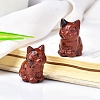 Natural Mahogany Obsidian Carved Healing Cat Figurines PW-WG98432-11-1