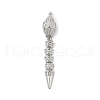 Brass Micro Pave Clear Cubic Zirconia Snap Clasps KK-Z078-37P-1
