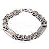 Tarnish Resistant 201 Stainless Steel Byzantine Chain Bracelets BJEW-B078-71P-1