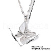 Fashionable Brass Rhinestone Butterfly Pendant Dapped Chain Necklaces for Women KV6604-1