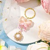 Butterfly Acrylic & Flower Glass Seed Beaded Keychain KEYC-MZ00007-02-2