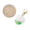 Flower Glass Pendant Decorations HJEW-MZ00218-04-3