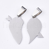 201 Stainless Steel Split Pendants STAS-T048-28A-2