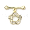 Brass Micro Pave Cubic Zirconia Toggle Clasps KK-C048-04B-G-2