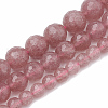 Natural Strawberry Quartz Beads Strands G-R447-6mm-04-2