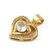 Brass Micro Pave Cubic Zirconia Pendants KK-P308-08G-2