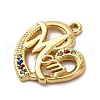 Mother's Day PVD Vacuum Plating 304 Stainless Steel Rhinestone Pendants STAS-S163-24G-02-2