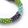 Crochet Glass Beads Braided Stretch Bracelet BJEW-T016-08E-2