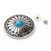Alloy & Imitation Turquoise Craft Solid Screw Rivet PALLOY-WH0084-09B-1
