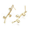 Brass Stud Earring Findings KK-T062-66G-A-NF-2