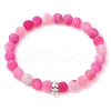Natural Weathered Agate Beads Stretch Bracelets for Women BJEW-JB11412-3